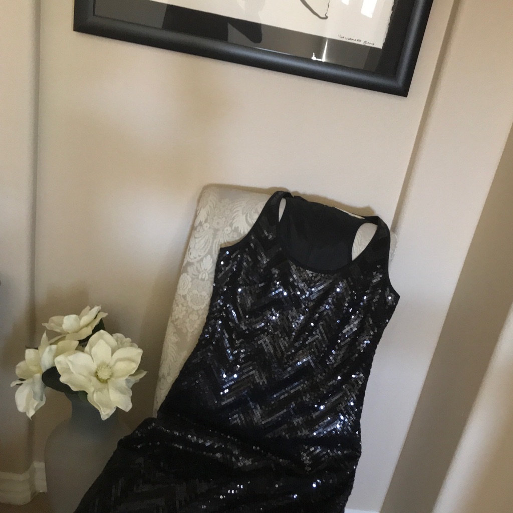 Glamorous Evening Gown, Size 6, Black